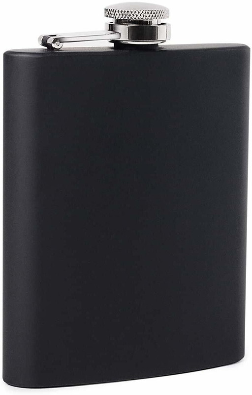 VAGMI Stainless Steel Hip Flask Water Bottle Liquor Flask Or Wine Whiskey Alcoholic Beverage Holder Gift Set - Matte Black Stainless steel Hip Flask(230 ml)