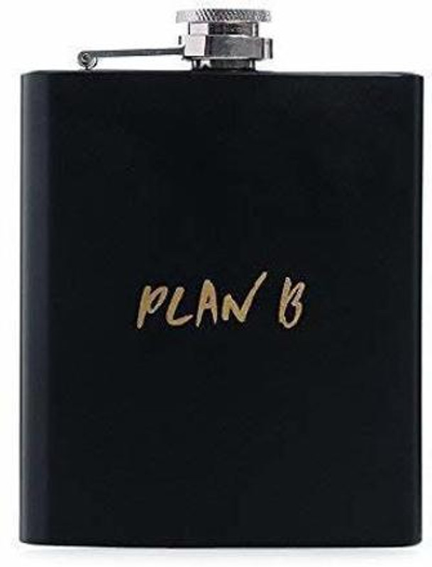 dudki Matte Black PlanB Easy Sip Whisky Stainless Steel Hip Flask with Funnel 6oz Metal Hip Flask(177 ml)