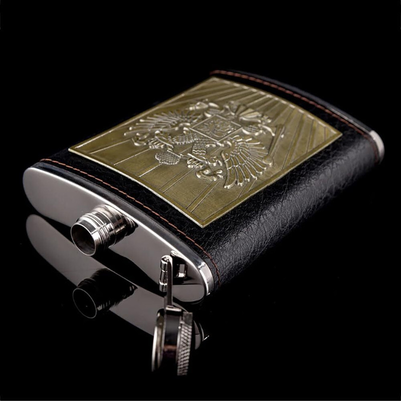 Merish HIP FLASK BLACK AND GOLDEN COLOUR SS Hip Flask(250 ml)