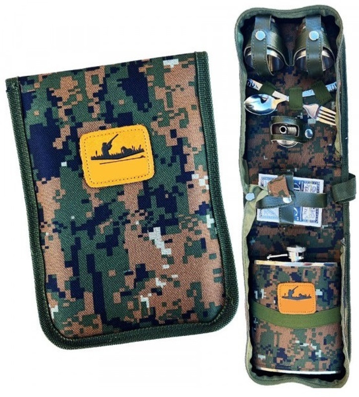 CPEX Hunting Companion Set Hip Flask Mug, 2 Cups, Fork, Spoon, Playing Cards Stainless Steel Hip Flask(236 ml)