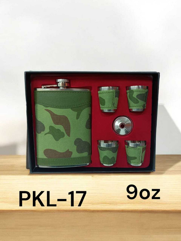 JGG Jain Gift Gallery PKL-17 Stainless Steel 9 Oz Hip Flask Gift Set with Funnel, 4 Shot Glasses, Portable Alcohol Drink Holder for Travel, Camping Hip Flask(400 ml)