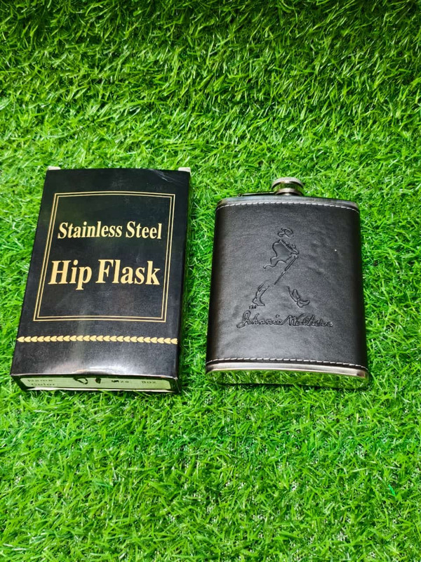 JGG Jain Gift Gallery 2 HIP FLASK COMBO PLAIN AND LEATHER 236 ML Hip Flask(236 ml)