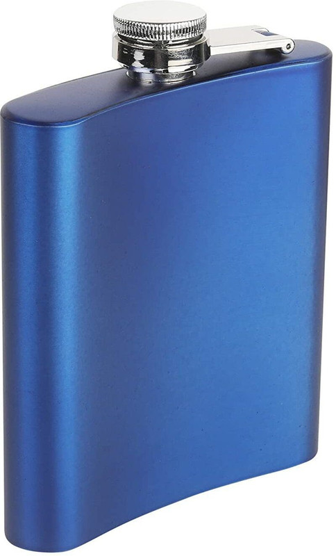 KARFE Hip Flask 7 Oz for Men - Beverage Holder (Blue color) STAINLESS STEEL Hip Flask(207 ml)