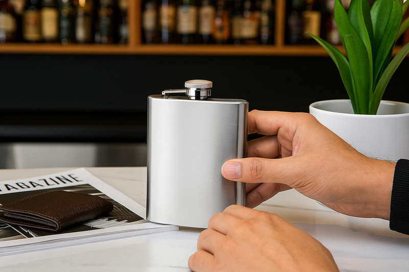 ChestKraft 7 oz Classic Portable Hinged Leakproof Stainless steel Hip Flask(750 ml)