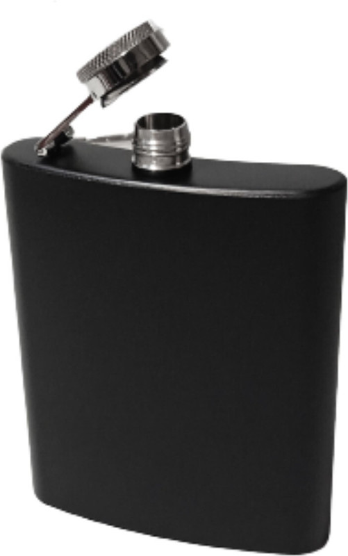 Protos India.Net Stainless Steel Black Hip Flask Stainless Steel Hip Flask(230 ml)