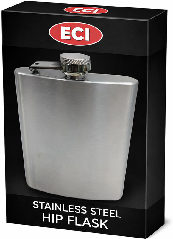 Eci Stainless Steel Hip Flask – Liquor Container with Cap & Hinge Lock Hip Flask(177 ml)