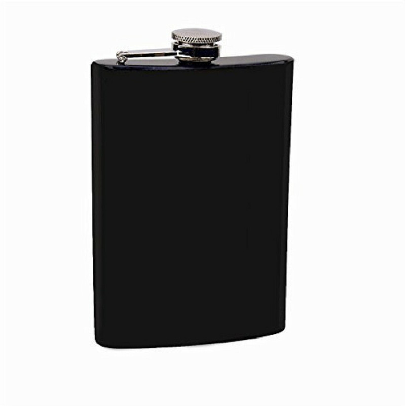 Protos India.Net Premium Hip Flask Black, Leakproof 235 ml Hip Flasks - Matte Black, 8oz Stainless Steel Hip Flask(235 ml)