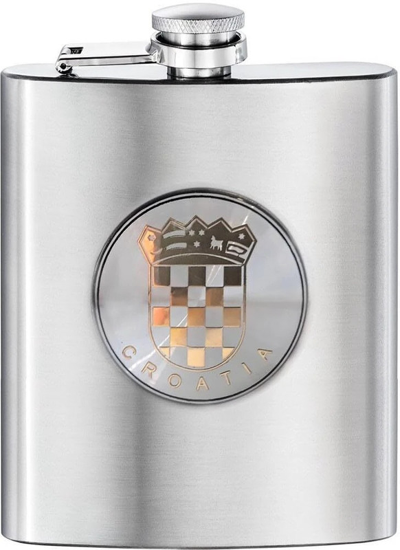 Jiyancreation Stainless Steel Hip Flask 8oz for Alcohol Leak Proof Pocket Liquor Flask Croatia Stainless Steel Hip Flask(235 ml)