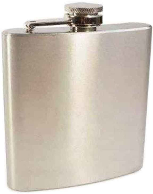 Protos India.Net Silver stainless steel Easy Sip Pocket Bottle, Hip Flask CR07 stainless steel Hip Flask(230 ml)