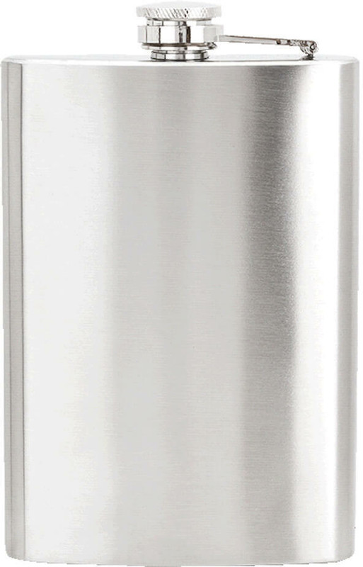 Protos India.Net Plain Steel Hip Flask 235ml , Easy Pour, Leakproof, Attached Screw-On Cap Stainless Steel Hip Flask(235 ml)