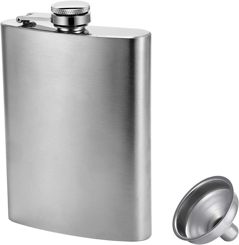 SVShoperzone Hip Flask with Funnel Leakproof Alcohol Drinks Pocket Bottle Wrapped Stainless Steel Hip Flask(236 ml)