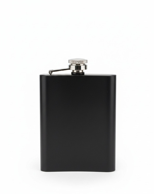 JAINFAM 8 oz Stainless Steel Hip Flask with Funnel for Travel & Outdoor Use (Black) STAINLESS STEEL Hip Flask(240 ml)