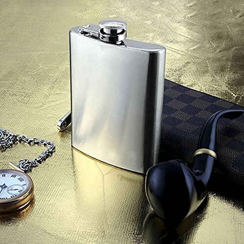 Jiyancreation Compact 236ml Stainless Steel Pocket Flask 8 OZ Stainless Steel Hip Flask(236 ml)