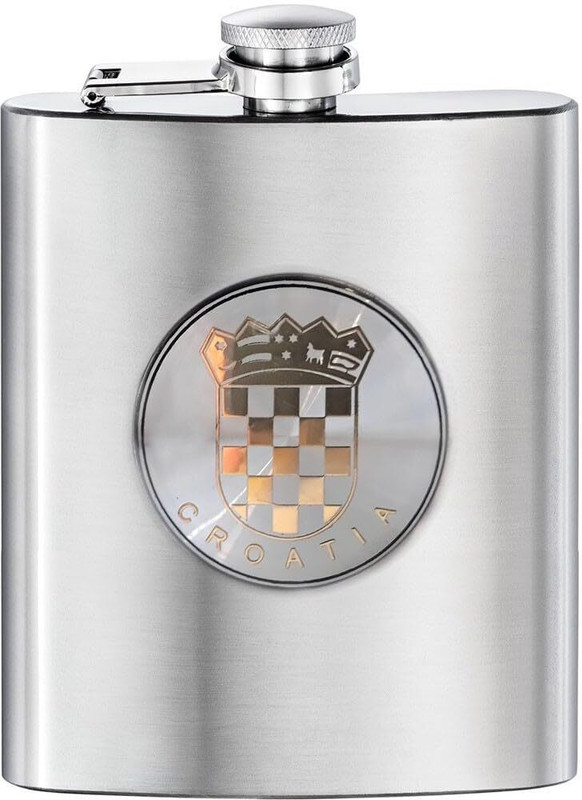 4MYL Stainless Steel Hip Flask Leak Proof Liquor Flask Pocket Whiskey Holder- Croatia Stainless Steel Hip Flask(236 ml)