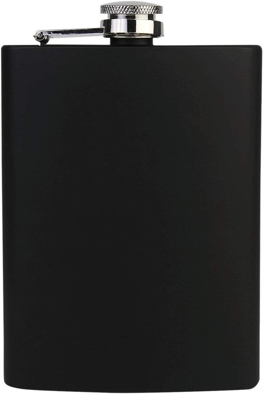 DHYEY ENTERPRISE Black Stainless Steel Hip Flask Liquor Bottle for Men & Women Stainless Steel Hip Flask(236 ml)