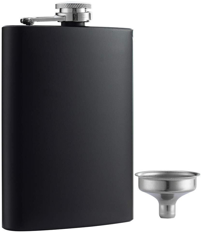 ShopFusion HIP FLASK BLACK WITH FUNNLE Stainless Steel Hip Flask(240 ml)