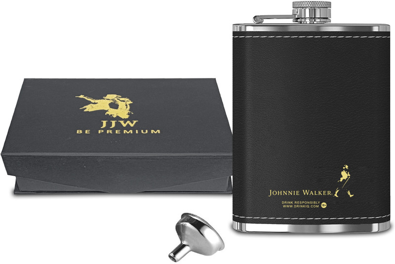 JJW ™ Flask with Steel Funnel JJW Box HP-1209 JW Leak Proof 8oZ Liquor Storage Stainless Steel Hip Flask(219 ml)