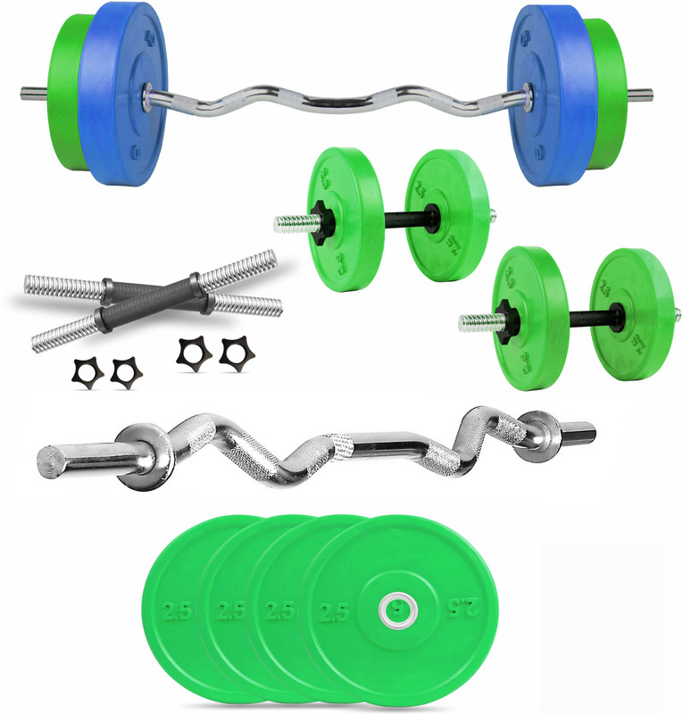 STARX 20 kg Multi Color 100% Rubber Plates for Use of Home Gym Combo Home Gym Combo