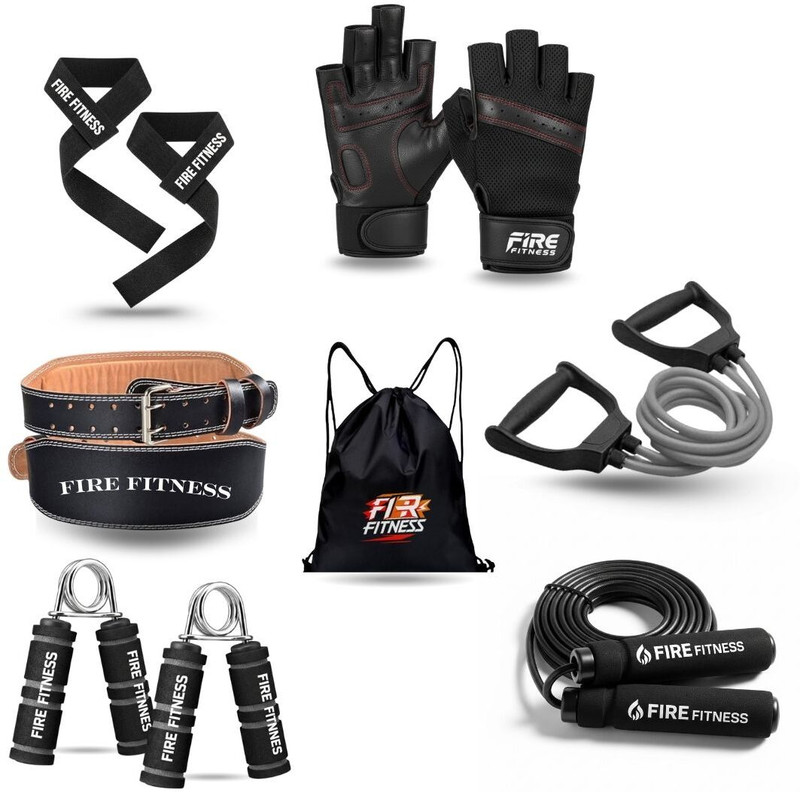 FIRE FITNESS Premium Gym Accessories Combo Set or home gym Men & Women Home Gym Combo