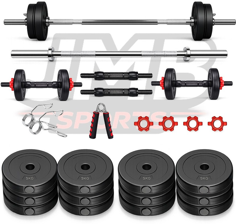 JMB 20 kg 20kg Combo 2kg*4/3kg*4pc PVC Weight Plate, 3ft Rod, Dumbbell Rod & Acc Home Gym Combo