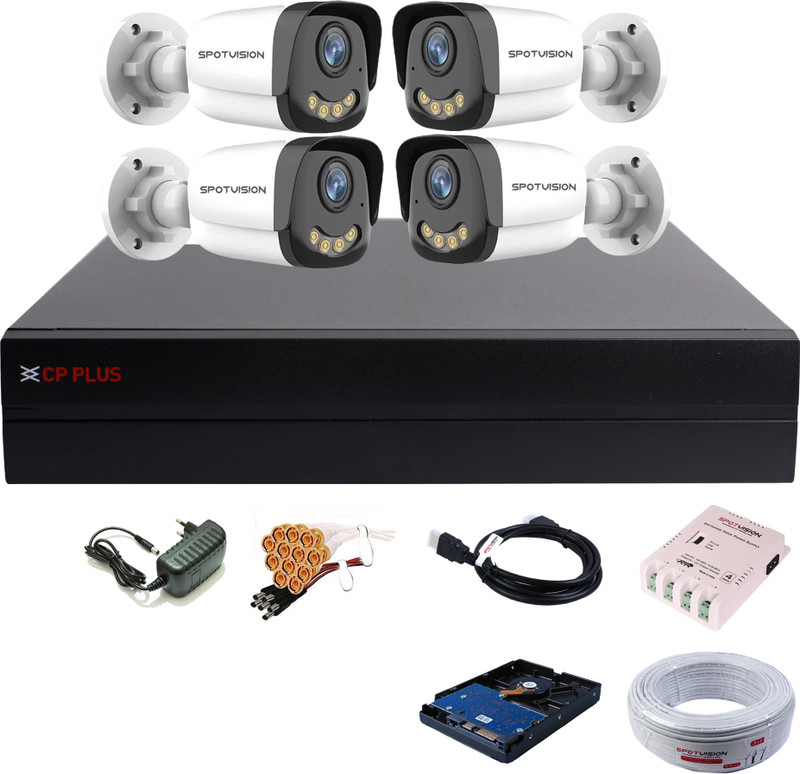 CP PLUS 4 Channel HD DVR 1080p,Color Nightvision Outdoor Camera 2.4 MP Security Camera(500 GB, 4 Channel)