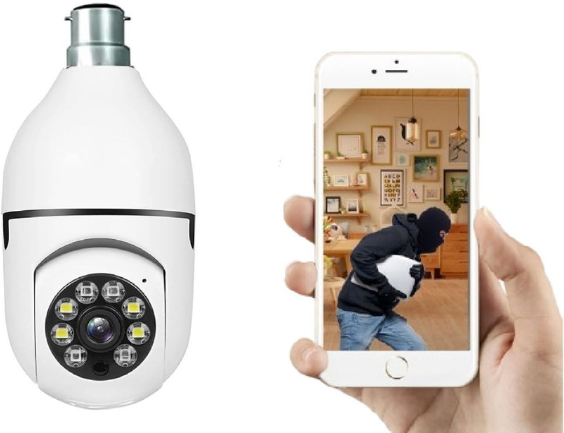 Yachyae 2MP HD Bulb Type PTZ Indoor CCTV Wireless Camera Security Camera(128 GB, 1 Channel)