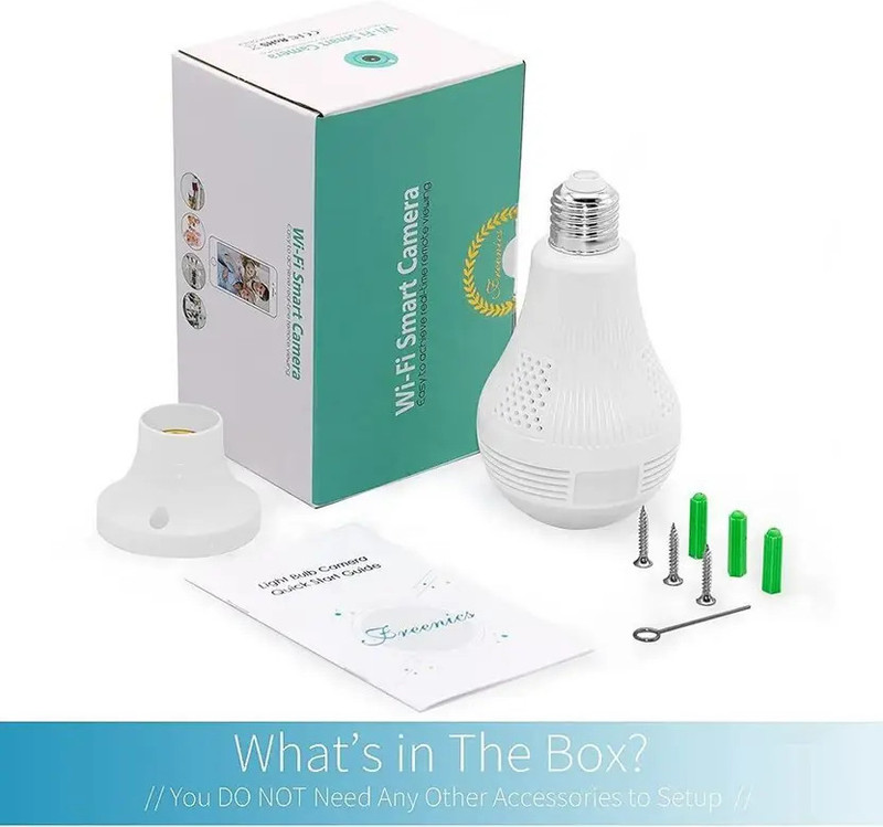 PERAMISYM Bulb Camera | E27 Base Holder, Audio and Night Vision Spy Camera(128 GB, 1 Channel)