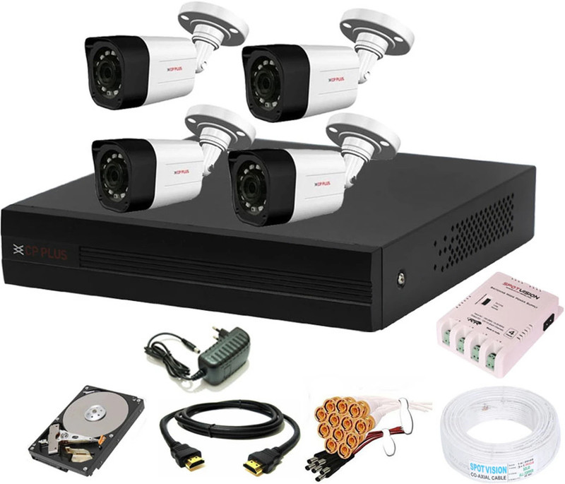 CP PLUS HD DVR 1080p 1Pcs,Outdoor Camera 2.4 MP 4Pcs,Full combo set Security Camera(500 GB, 4 Channel)