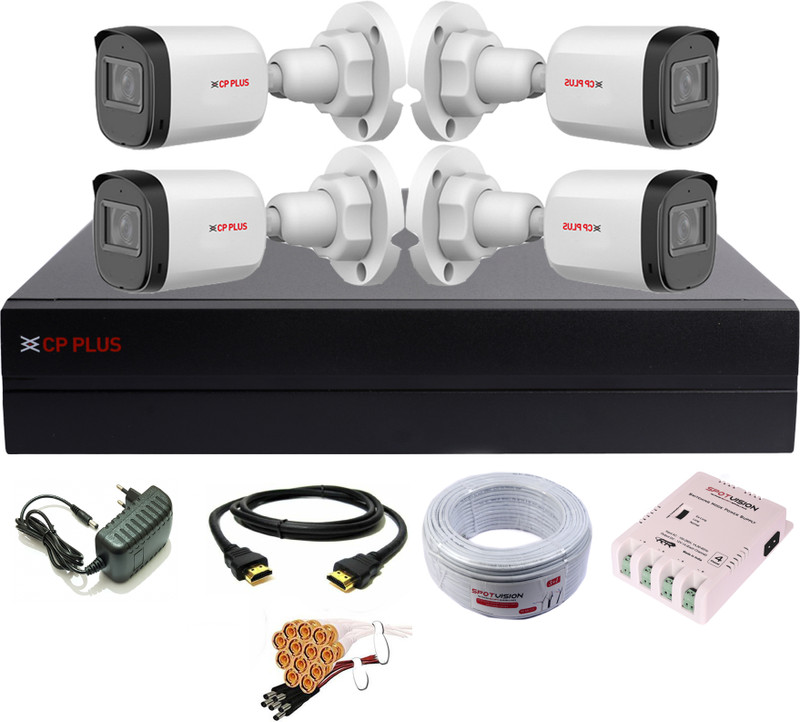 CP PLUS 4 Channel HD DVR 1080P,2.4MP Outdoor Cameras Weatherproof Clearer Nightvision Security Camera(4 Channel)