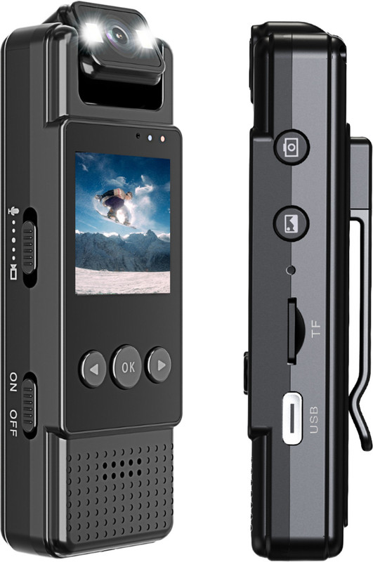 FEERO 180 Degree Rotate Mini Body Jacket Pocket Camcorder 1.3 Inch WiFi Camera Security Camera(1 Channel)