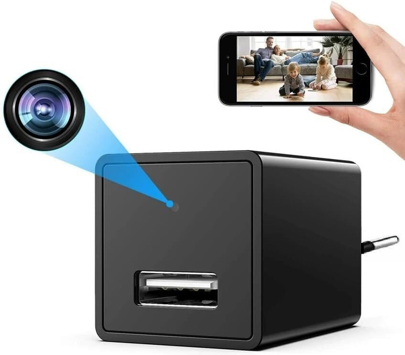 RYTER 2026 spy hidden Wifi 1080P USB Charger Type Camera 32gb memory card support Instant Camera(Black)