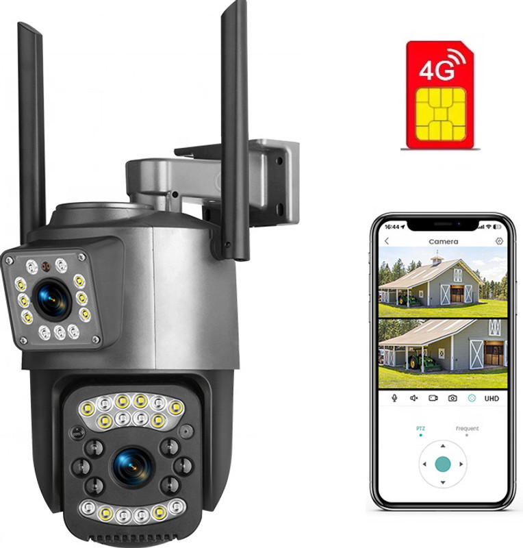 AVOIHS SIM Camera 1080p HD PTZ 4G 360° Live View 10X Zoom TwoWay Audio Night Vision Security Camera(128 GB, 1 Channel)