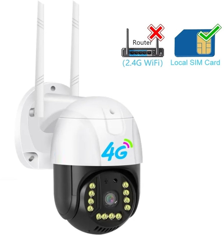 AVOIHS 4G SIM 8MP HD Wireless Camera PTZ 360° live View Colour Night Vision 2Way Audio Security Camera(128 GB, 1 Channel)
