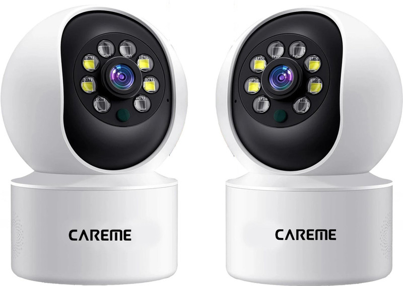 CareME 4MP 360 HD Two Way Talk DUAL Color Vision Home,Shop,Office,Baby & Pet Monitor Security Camera(2 Wifi Camera combo Supported each camera 128 GB, 2 Channel)