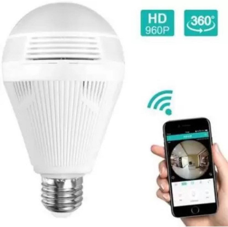 SATTOBISION Spy Bulb Shape Fisheye 360? Panoramic-Wireless WiFi 2MP Ultra HD IP CCTV Spy Camera(128 GB, 1 Channel)