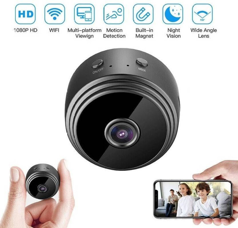 Onfit 1080p HD Wifi Wireless Spy Hidden Live View Camera Built-in Battery Night Vision Security Camera(64 GB, 1 Channel)