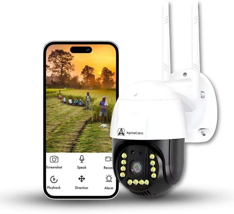 ApnaCam 5MP FHD 4G Sim Support Live Monitoring, Two-Way Audio Color Night Vision, Alert Security Camera(128 GB, 1 Channel)
