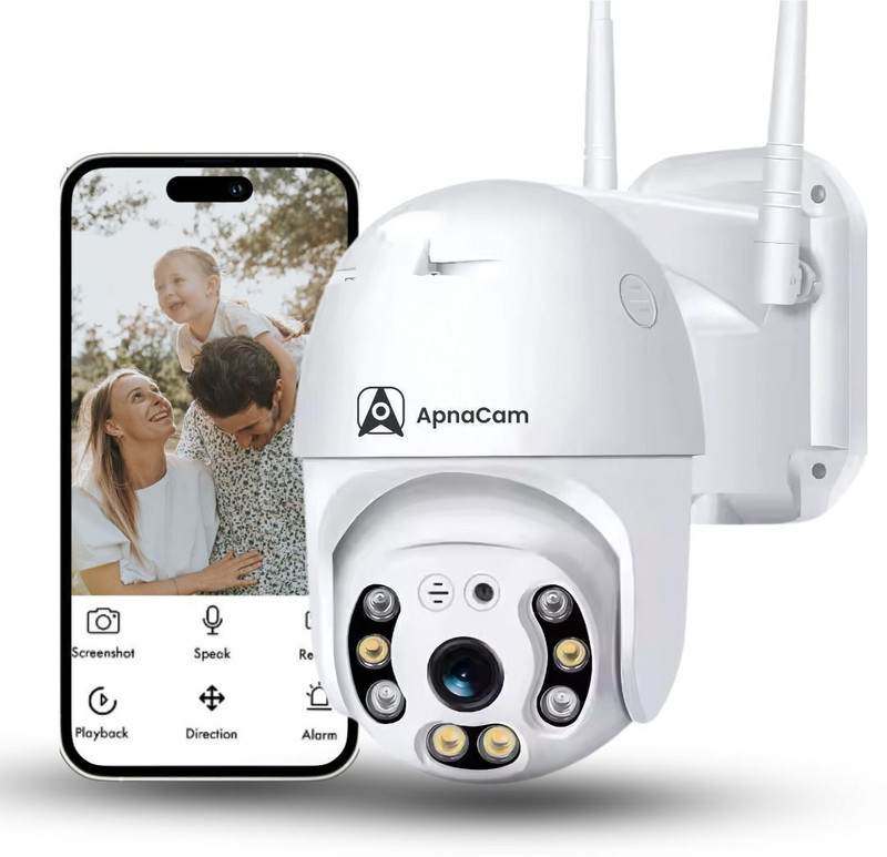 ApnaCam 5MP Full HD WiFi Outdoor Security Camera 360 view Night Vision Waterproof Security Camera(128 GB, 1 Channel)