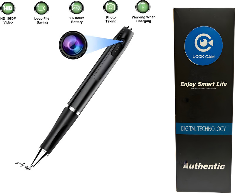 lookcam pen camera hd 1080p audio dual battery cctv smart Security Camera(64 GB, 2 Channel)