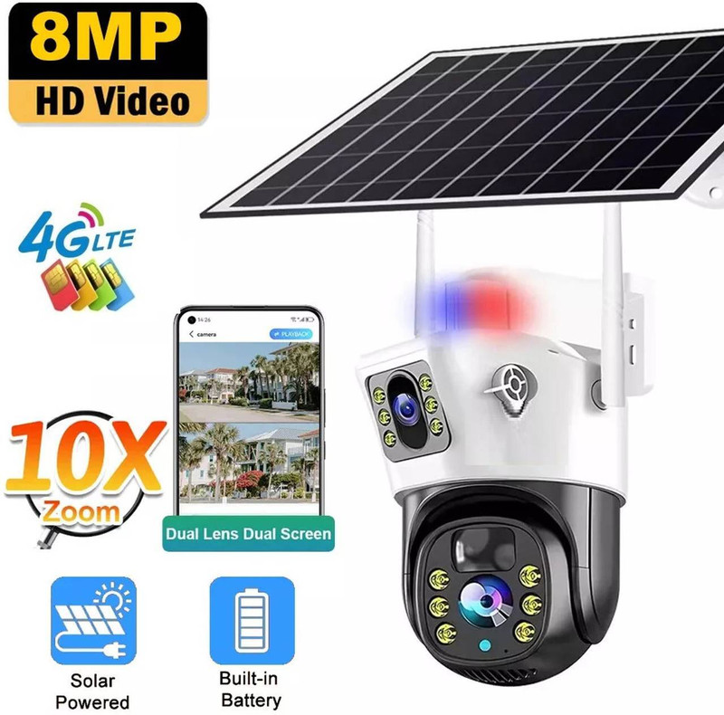 PERAMISYM Outdoor CCTV 4G Sim Smart Camera Solar Powered 1080p with Mobile View Security C Security Camera(128 GB, 1 Channel)