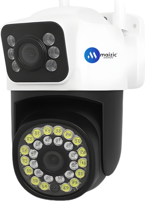 Maizic Smarthome Mini SuperCam 36IR 2 Lens-3 Screen 5MP+5MP WiFi CCTV, Dual Screen, Color NV Security Camera