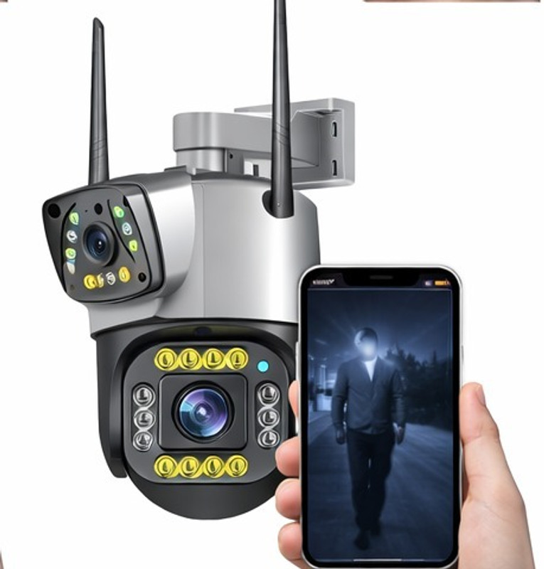 OSQD Smart WiFi CCTV Camera | Dual Lens | 360° All Round View Security Camera(128 GB, 1 Channel)