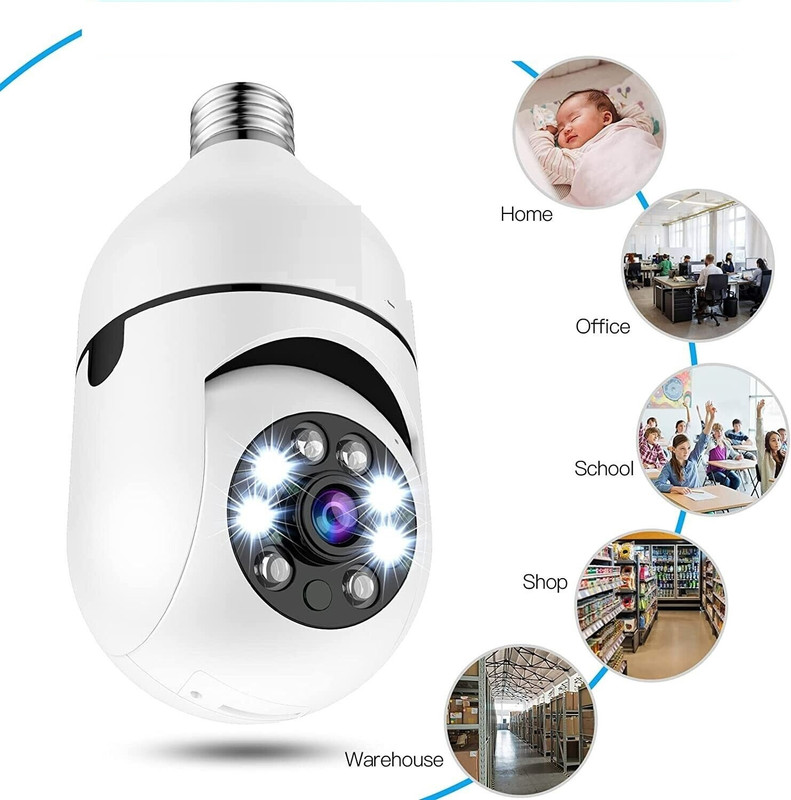 AVOIHS HD 1080P WIFI IP Light Bulb Camera Wireless Night Light Home Security PTZ Smart Security Camera(128 GB, 1 Channel)