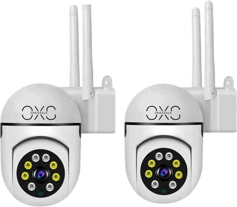 OneXsale 5MP Mini WIFI PTZ CCTV (pack of 2) Night Vision Live View Indoor Security Camera(4 Channel)