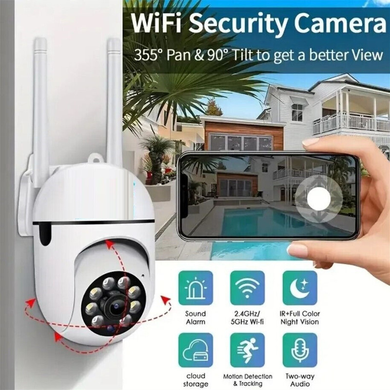 AVOIHS CCTV WiFi Wireless PTZ 12MP Camera 1080p Night Vision 360° LiveView TwoWay Audio Security Camera(128 GB, 1 Channel)