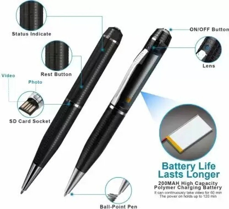 PERAMISYM Mini Spy Pen Camera 720P Video Recorder Model 15 Spy Camera(32 GB, 1 Channel)