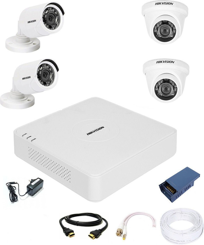 HIKVISION FULL HD 4 Channal HD DVR 1080p 2B/2D 2MP CAMERA WITHOUT HDD Security Camera(4 Channel)