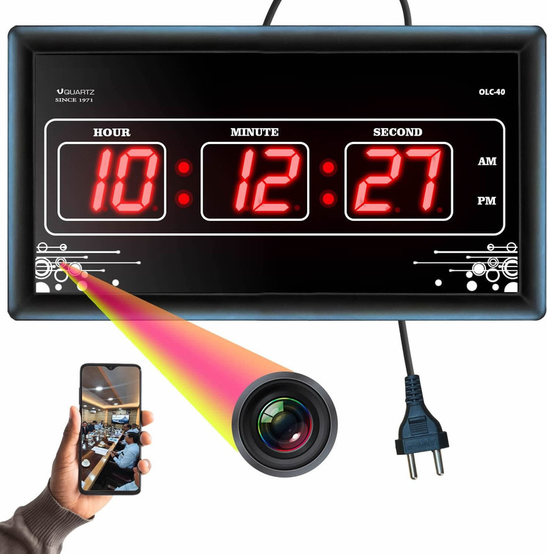 Zinzo Smart 4K HD WiFi Digital Spy Camera Wall Clock with Video Recording Security Camera(128 GB, 1 Channel)
