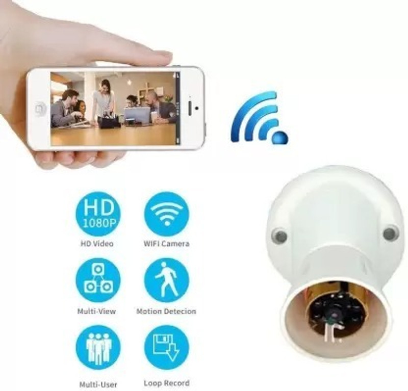 SATTOBISION Bulb Holder Camera cctv ptz baby spy 1080p wifi hideen surveillance Spy Camera Security Camera(64 GB, 1 Channel)