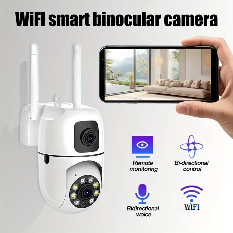 OSQD CCTV Outdoor WiFi Camera 8MP | Dual Lens | PTZ | 2-Way Talk | Motion Security Camera(128 GB, 1 Channel)